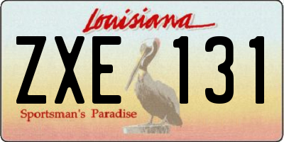 LA license plate ZXE131