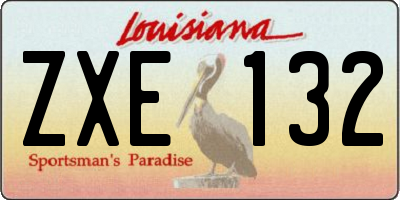 LA license plate ZXE132