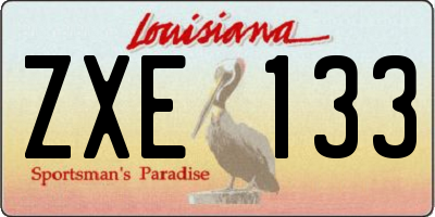 LA license plate ZXE133