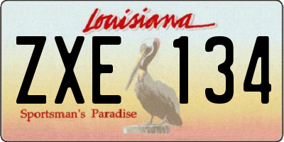 LA license plate ZXE134