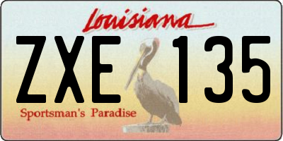 LA license plate ZXE135