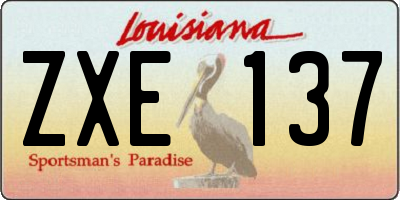 LA license plate ZXE137