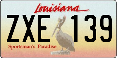 LA license plate ZXE139