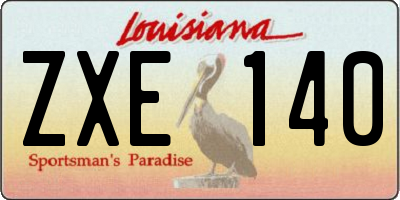 LA license plate ZXE140