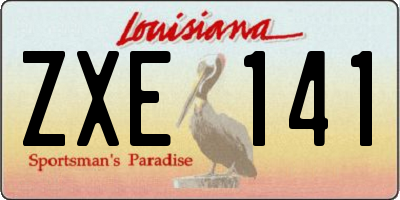 LA license plate ZXE141