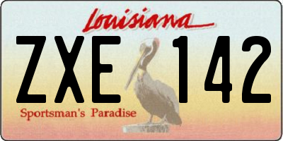 LA license plate ZXE142