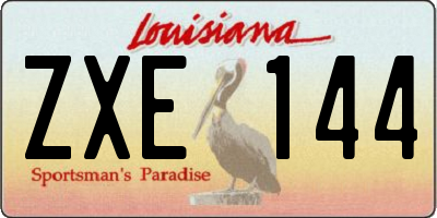 LA license plate ZXE144