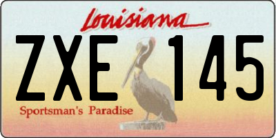 LA license plate ZXE145