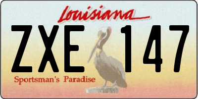 LA license plate ZXE147