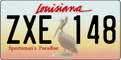 LA license plate ZXE148