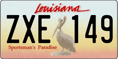 LA license plate ZXE149