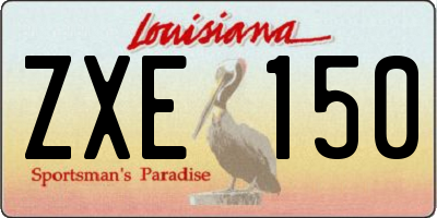 LA license plate ZXE150