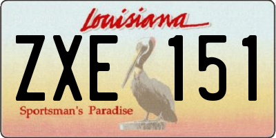 LA license plate ZXE151