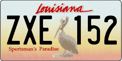 LA license plate ZXE152