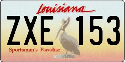 LA license plate ZXE153