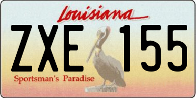 LA license plate ZXE155