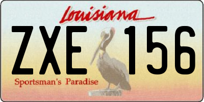 LA license plate ZXE156