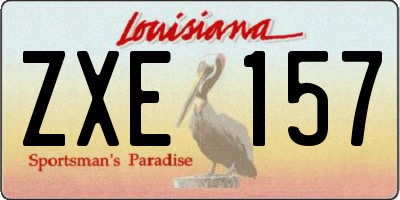 LA license plate ZXE157