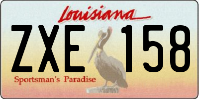 LA license plate ZXE158