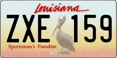 LA license plate ZXE159