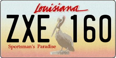 LA license plate ZXE160