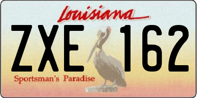 LA license plate ZXE162