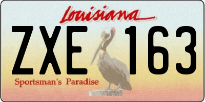 LA license plate ZXE163