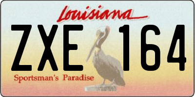 LA license plate ZXE164