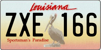 LA license plate ZXE166