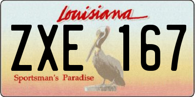 LA license plate ZXE167