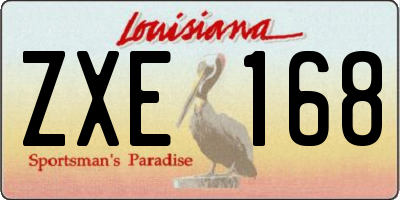 LA license plate ZXE168