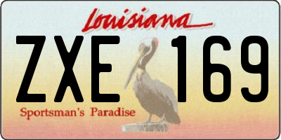 LA license plate ZXE169