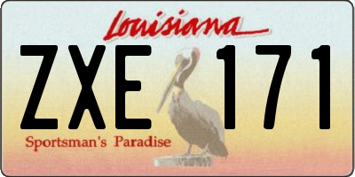 LA license plate ZXE171