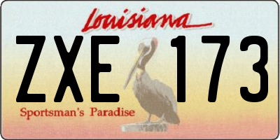 LA license plate ZXE173