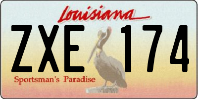 LA license plate ZXE174