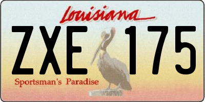 LA license plate ZXE175