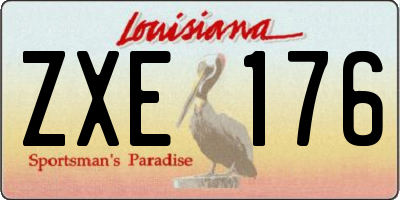 LA license plate ZXE176