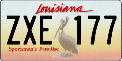 LA license plate ZXE177