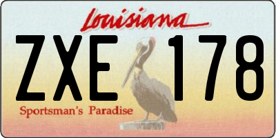 LA license plate ZXE178