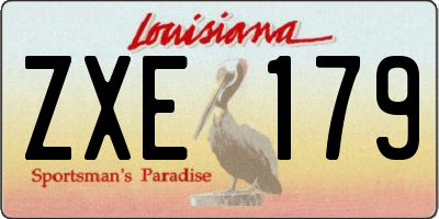 LA license plate ZXE179