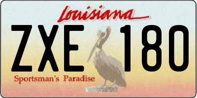 LA license plate ZXE180