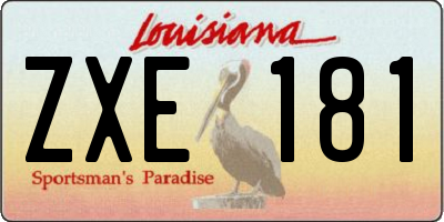 LA license plate ZXE181