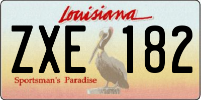 LA license plate ZXE182