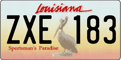 LA license plate ZXE183