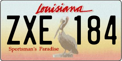 LA license plate ZXE184