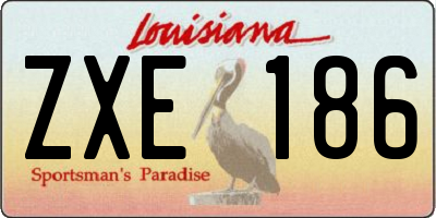 LA license plate ZXE186