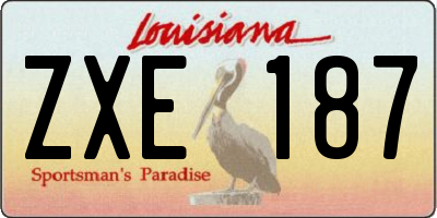 LA license plate ZXE187