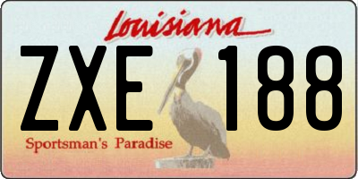 LA license plate ZXE188