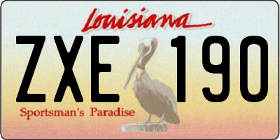 LA license plate ZXE190