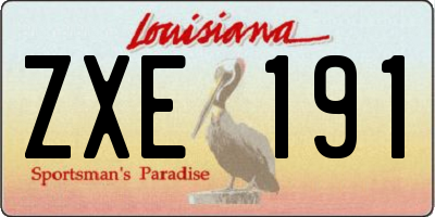 LA license plate ZXE191